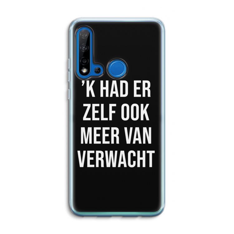 Meer verwacht - Zwart: Huawei P20 Lite (2019) Transparant Hoesje
