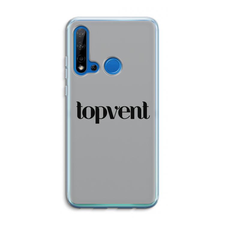 Topvent Grijs Zwart: Huawei P20 Lite (2019) Transparant Hoesje