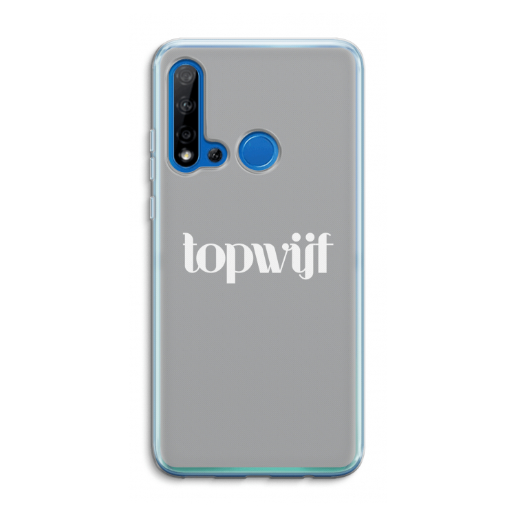 Topwijf Grijs Wit: Huawei P20 Lite (2019) Transparant Hoesje