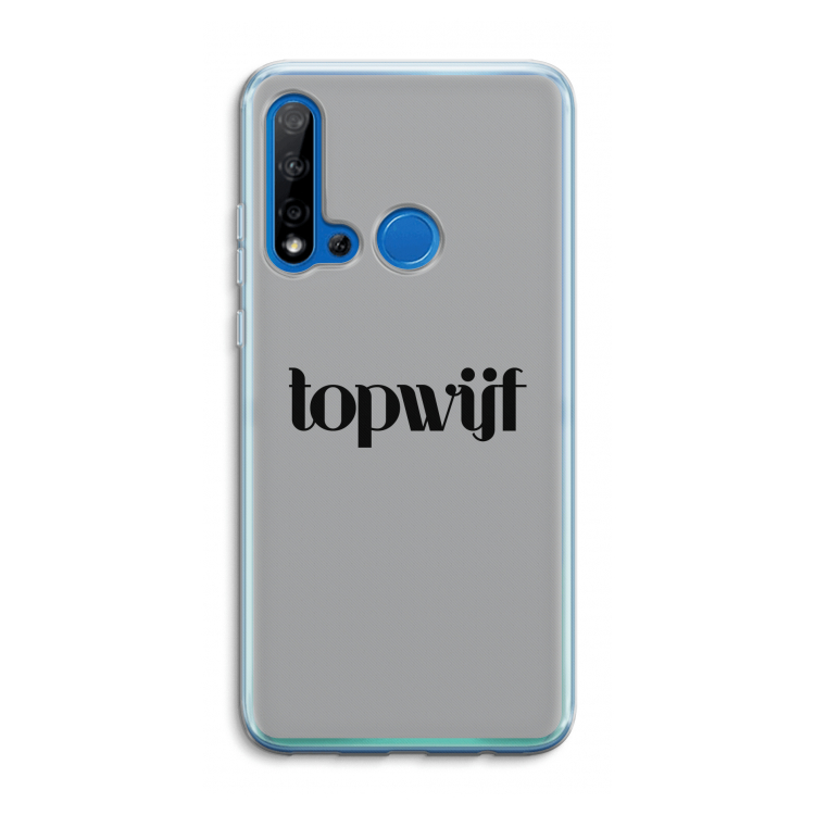 Topwijf Grijs Zwart: Huawei P20 Lite (2019) Transparant Hoesje