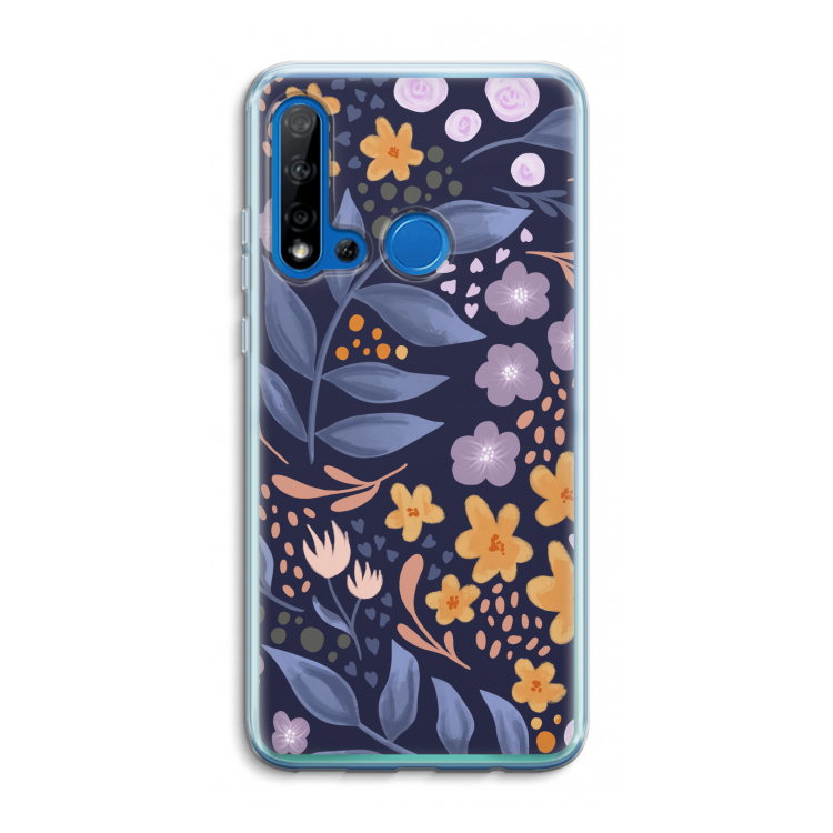 Flowers with blue leaves: Huawei P20 Lite (2019) Transparant Hoesje