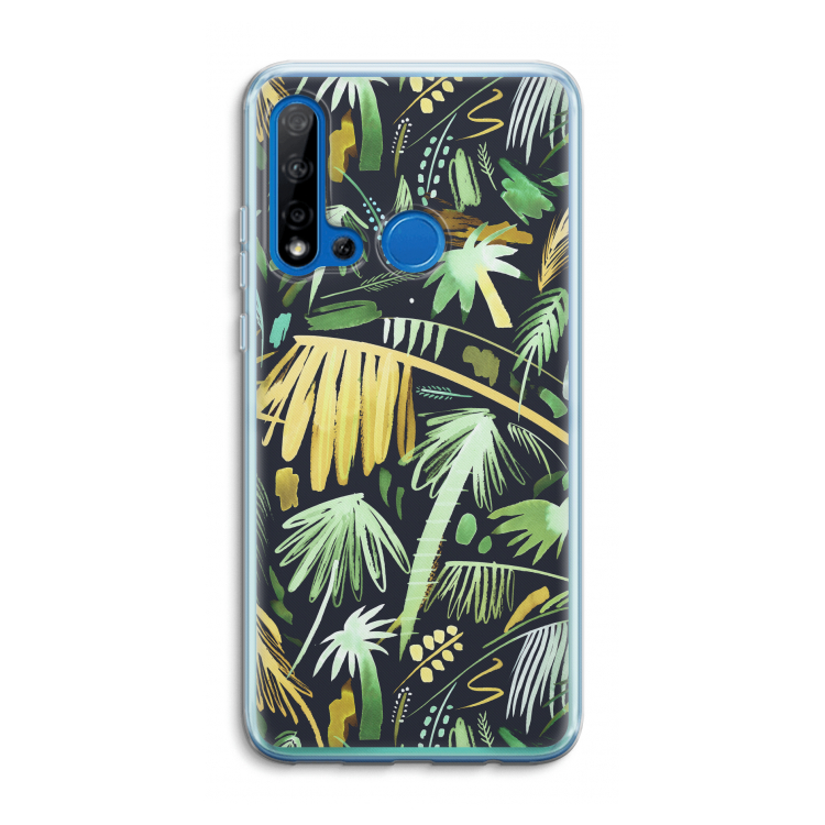 Tropical Palms Dark: Huawei P20 Lite (2019) Transparant Hoesje