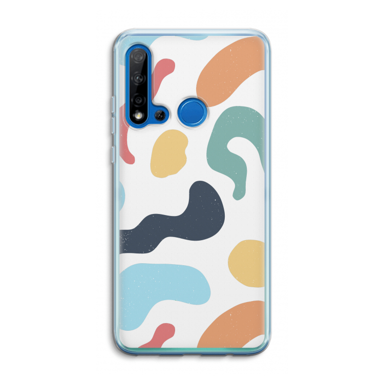 Memphis Shapes Blue: Huawei P20 Lite (2019) Transparant Hoesje