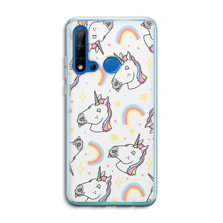 Rainbow Unicorn: Huawei P20 Lite (2019) Transparant Hoesje