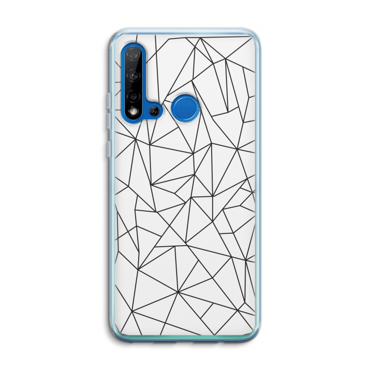 Geometrische lijnen zwart: Huawei P20 Lite (2019) Transparant Hoesje