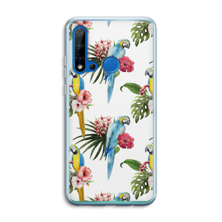 Kleurrijke papegaaien: Huawei P20 Lite (2019) Transparant Hoesje