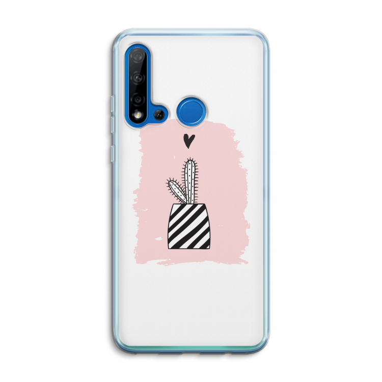 Zwart-wit cactus: Huawei P20 Lite (2019) Transparant Hoesje