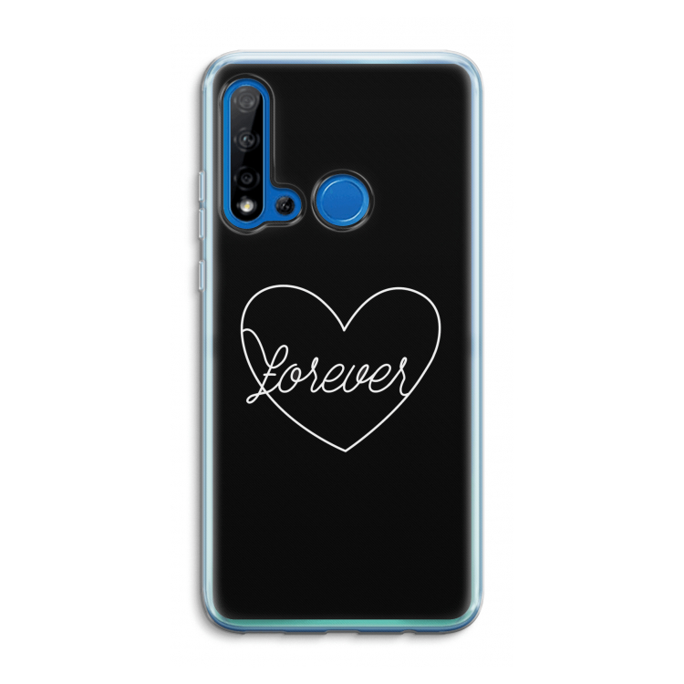 Forever heart black: Huawei P20 Lite (2019) Transparant Hoesje
