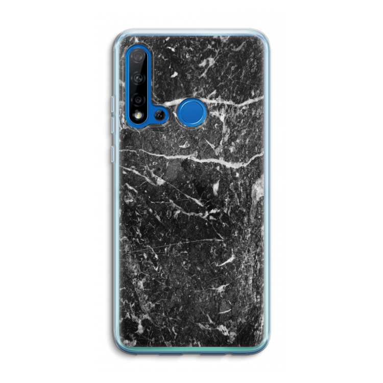Zwart marmer: Huawei P20 Lite (2019) Transparant Hoesje