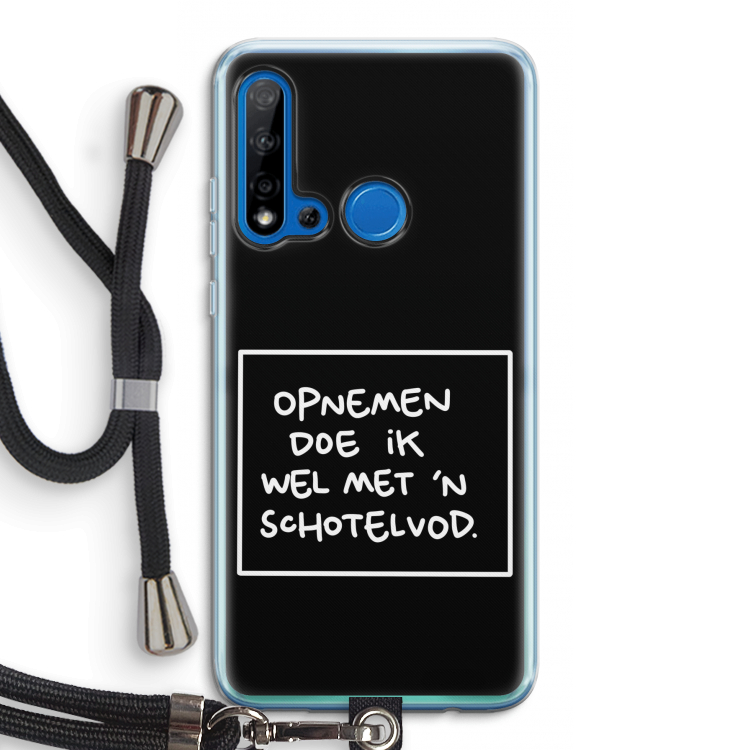 Schotelvod: Huawei P20 Lite (2019) Transparant Hoesje met koord