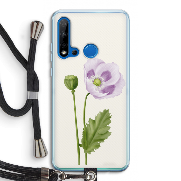 Purple poppy: Huawei P20 Lite (2019) Transparant Hoesje met koord
