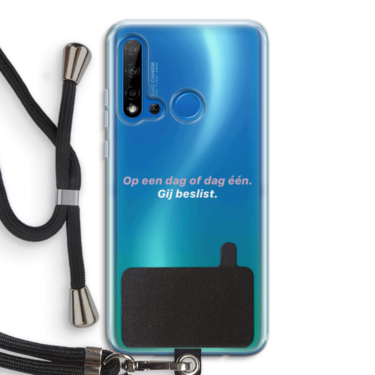 gij beslist: Huawei P20 Lite (2019) Transparant Hoesje met koord