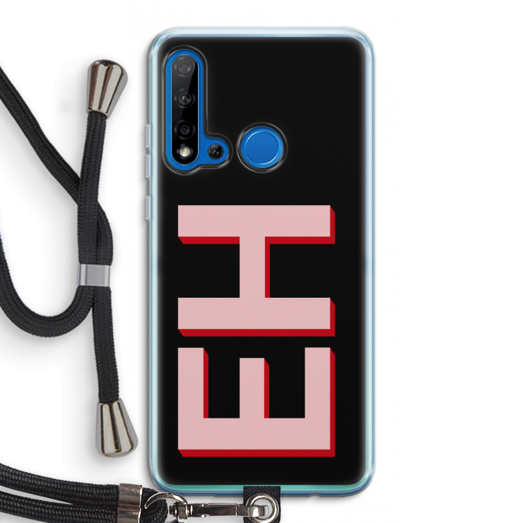 Monogram: Huawei P20 Lite (2019) Transparant Hoesje met koord
