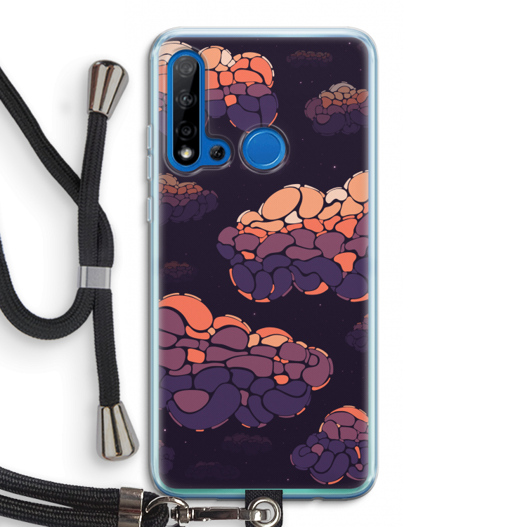 Patroon Wolken: Huawei P20 Lite (2019) Transparant Hoesje met koord