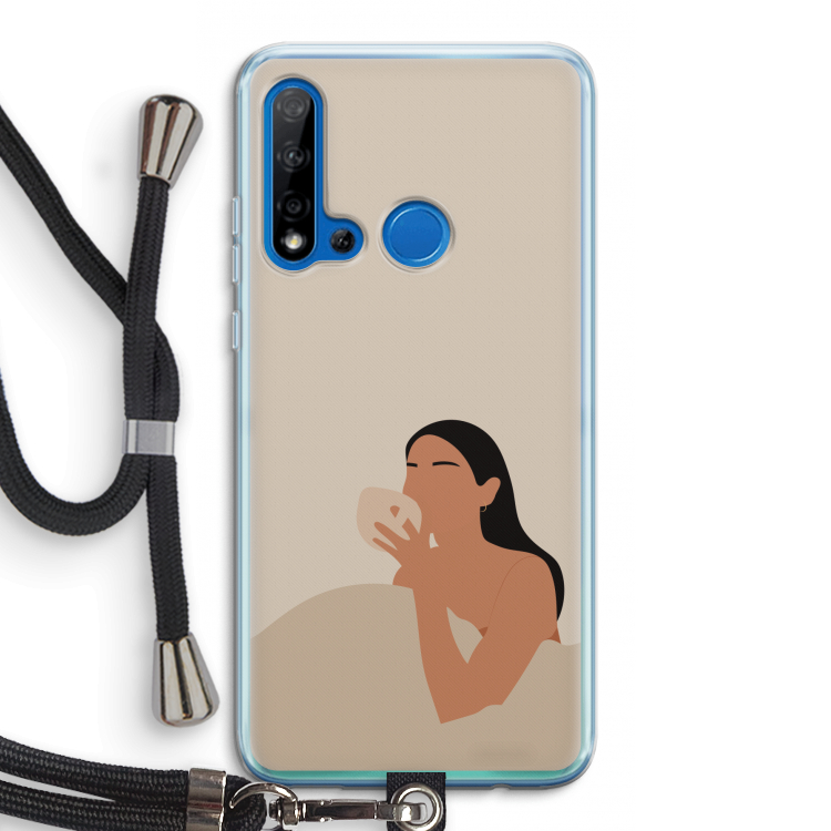 Fresh coffee: Huawei P20 Lite (2019) Transparant Hoesje met koord