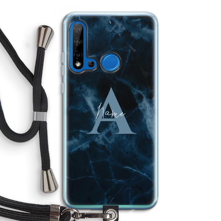 Midnight Marble: Huawei P20 Lite (2019) Transparant Hoesje met koord