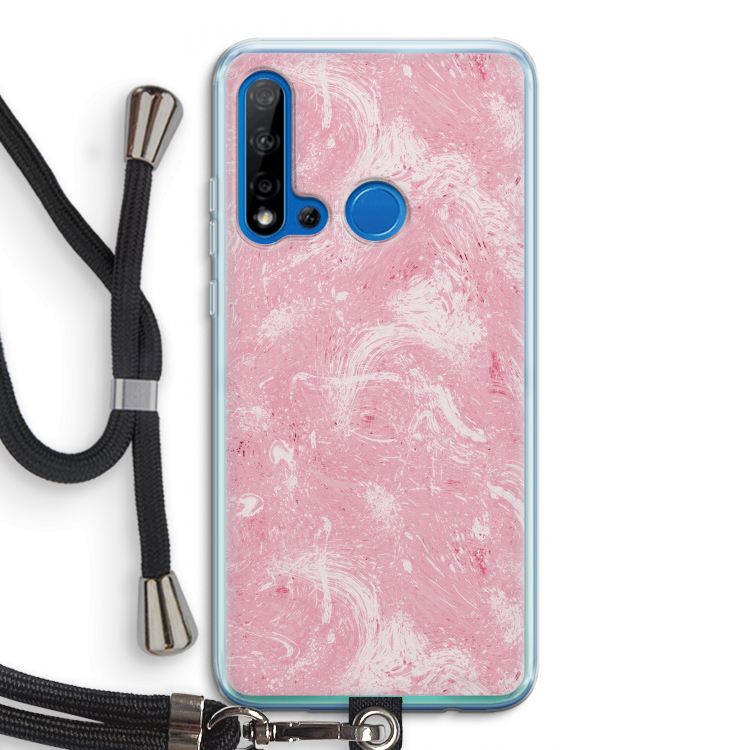 Abstract Painting Pink: Huawei P20 Lite (2019) Transparant Hoesje met koord