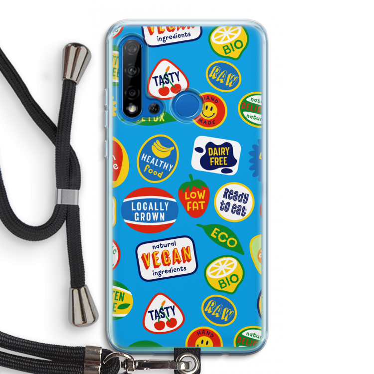 Fruitsticker: Huawei P20 Lite (2019) Transparant Hoesje met koord