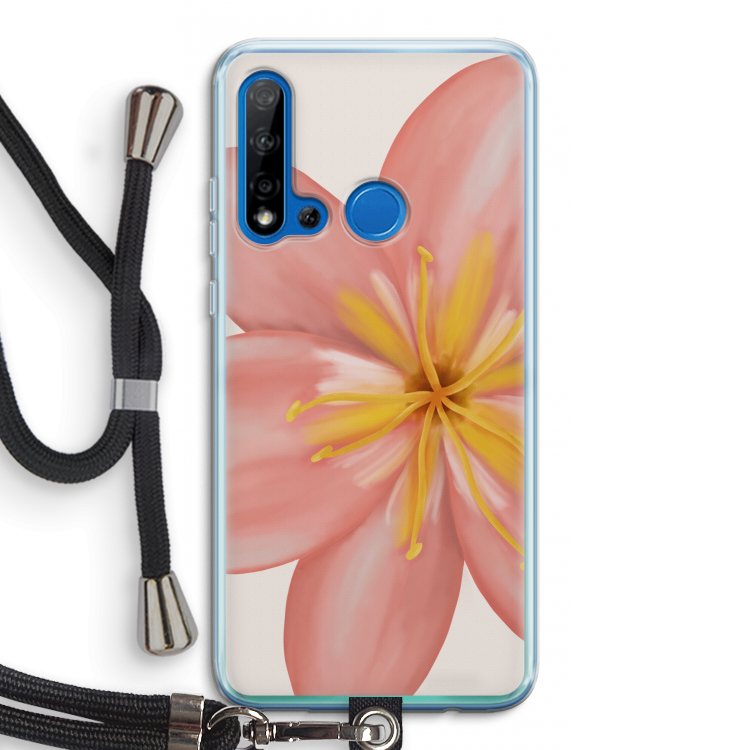 Pink Ellila Flower: Huawei P20 Lite (2019) Transparant Hoesje met koord