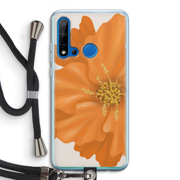 Orange Ellila flower: Huawei P20 Lite (2019) Transparant Hoesje met koord