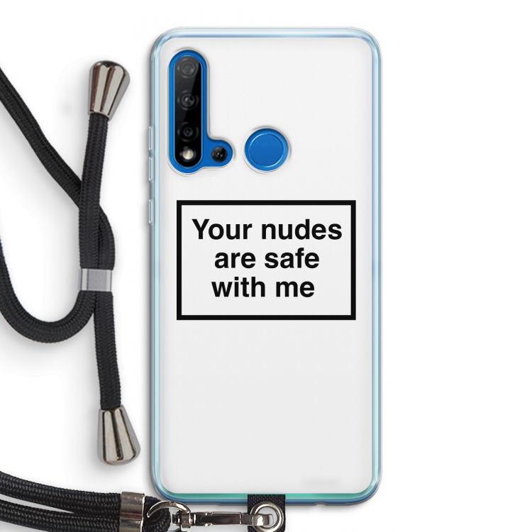 Safe with me: Huawei P20 Lite (2019) Transparant Hoesje met koord