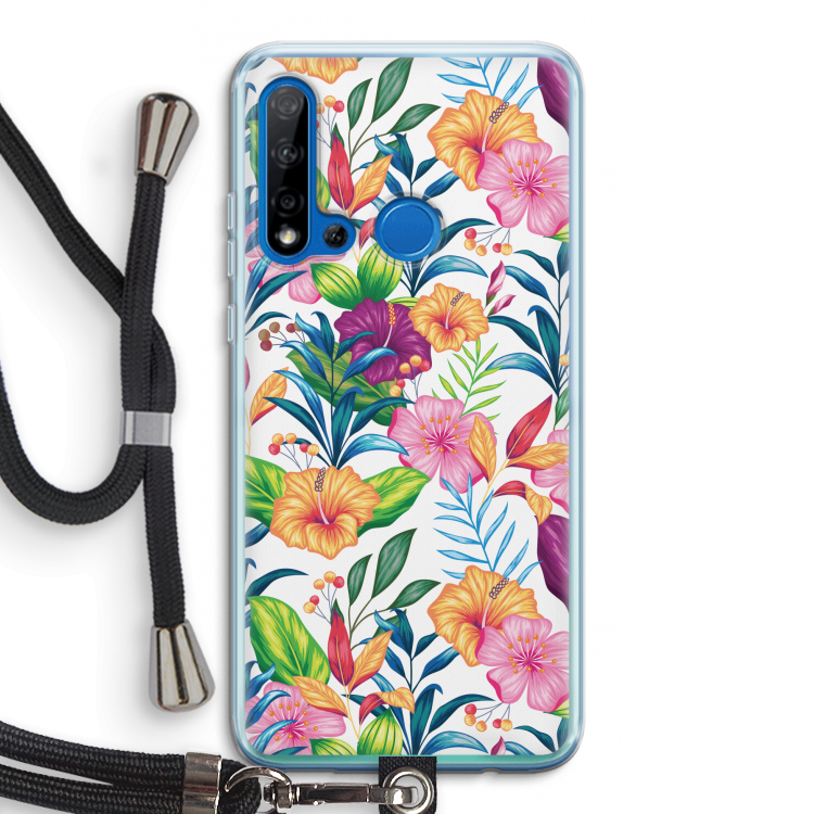 Tropisch 2: Huawei P20 Lite (2019) Transparant Hoesje met koord