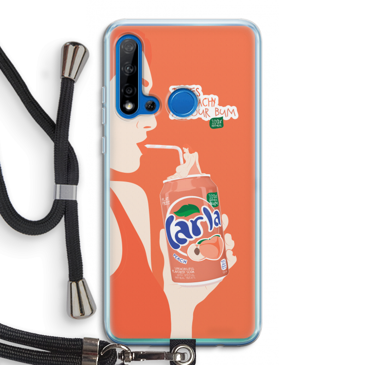 Peach please!: Huawei P20 Lite (2019) Transparant Hoesje met koord