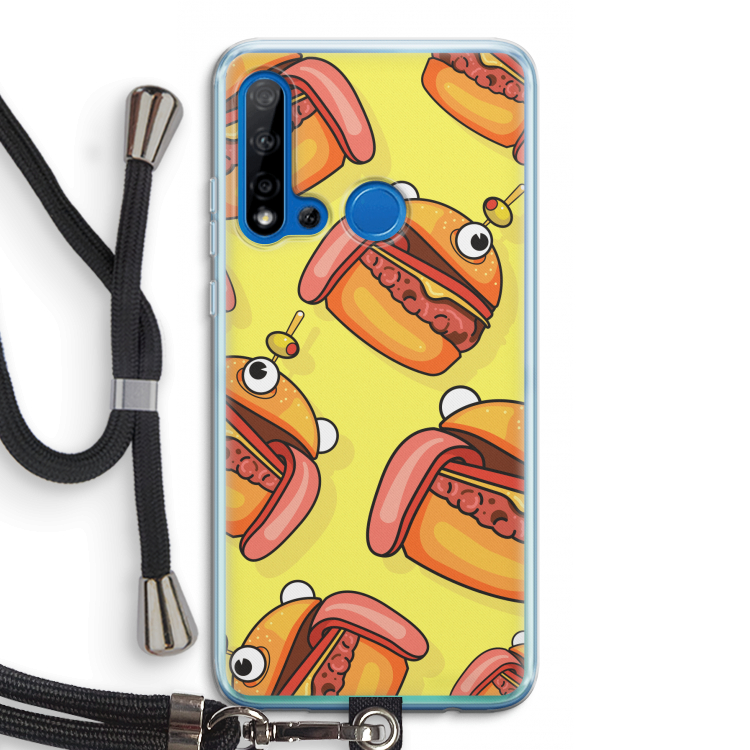 Hamburger: Huawei P20 Lite (2019) Transparant Hoesje met koord