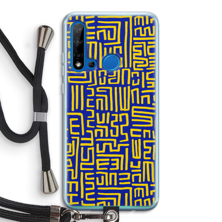 Majorelle Blue Print: Huawei P20 Lite (2019) Transparant Hoesje met koord