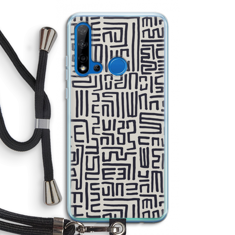 Moroccan Print: Huawei P20 Lite (2019) Transparant Hoesje met koord