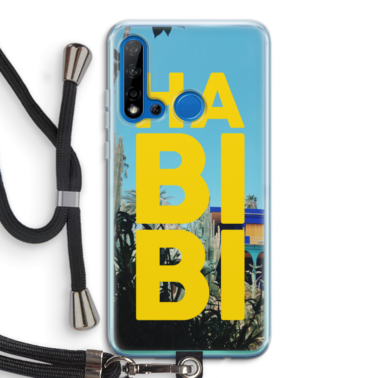 Habibi Majorelle : Huawei P20 Lite (2019) Transparant Hoesje met koord