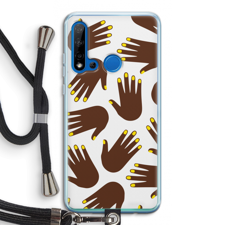 Hands dark: Huawei P20 Lite (2019) Transparant Hoesje met koord