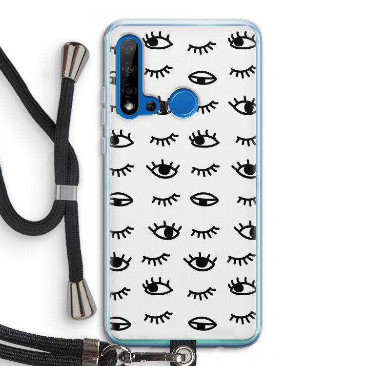 Eye pattern #2: Huawei P20 Lite (2019) Transparant Hoesje met koord