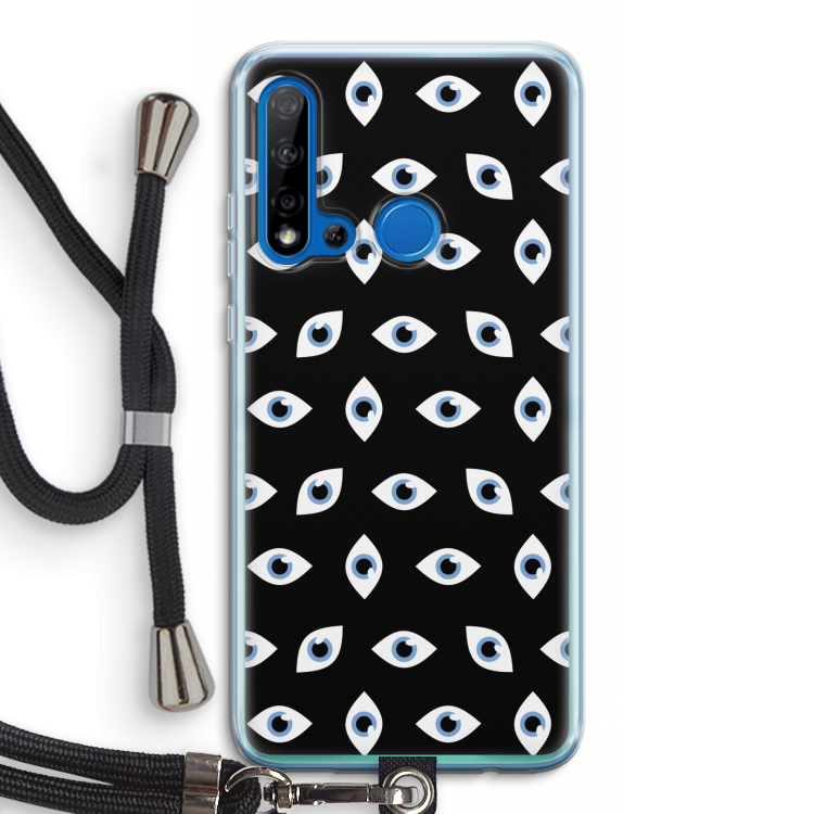 Eyes pattern: Huawei P20 Lite (2019) Transparant Hoesje met koord