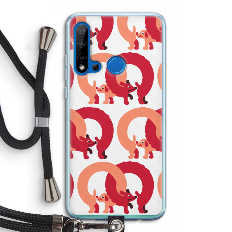 Dogs: Huawei P20 Lite (2019) Transparant Hoesje met koord