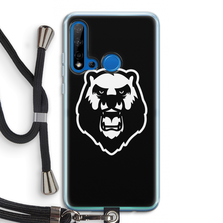 Angry Bear (black): Huawei P20 Lite (2019) Transparant Hoesje met koord