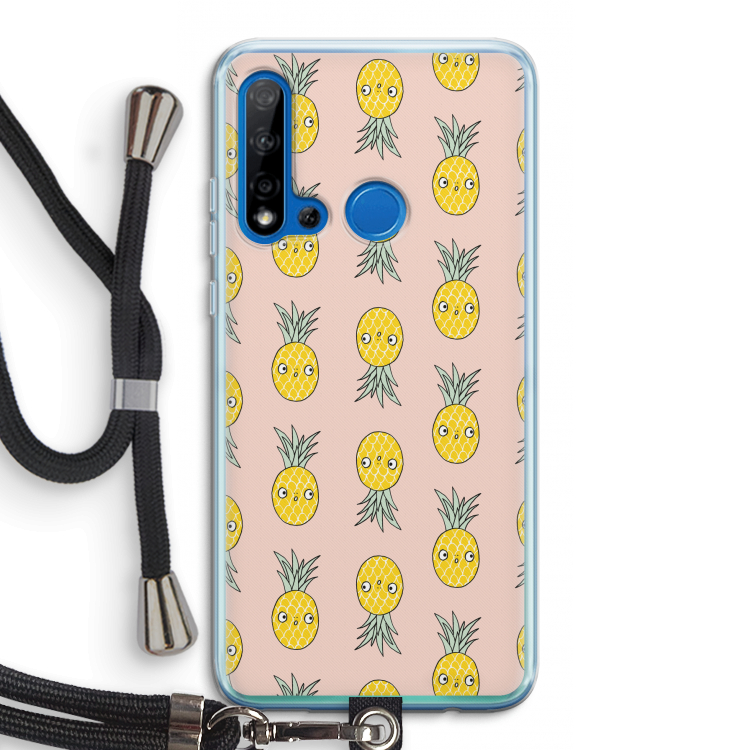 Ananas: Huawei P20 Lite (2019) Transparant Hoesje met koord