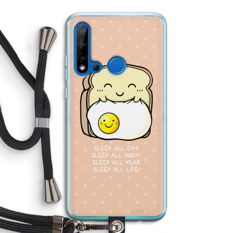 Sleep All Day: Huawei P20 Lite (2019) Transparant Hoesje met koord