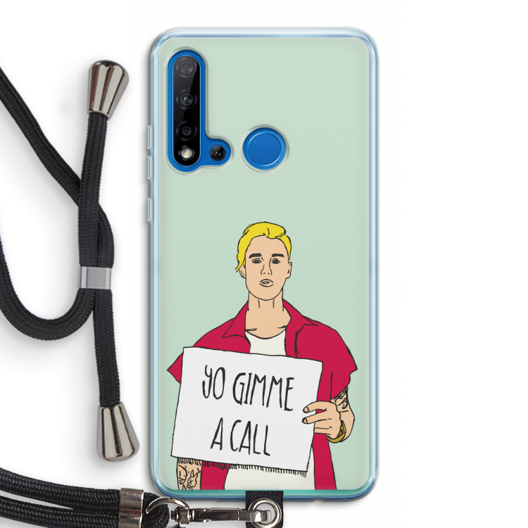 Gimme a call: Huawei P20 Lite (2019) Transparant Hoesje met koord