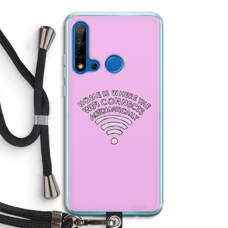 Home Is Where The Wifi Is: Huawei P20 Lite (2019) Transparant Hoesje met koord