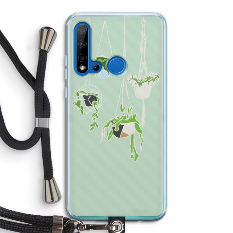 Hang In There: Huawei P20 Lite (2019) Transparant Hoesje met koord