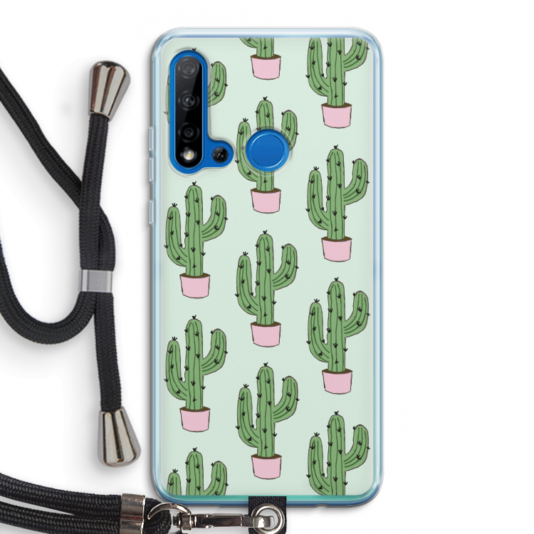 Cactus Lover: Huawei P20 Lite (2019) Transparant Hoesje met koord