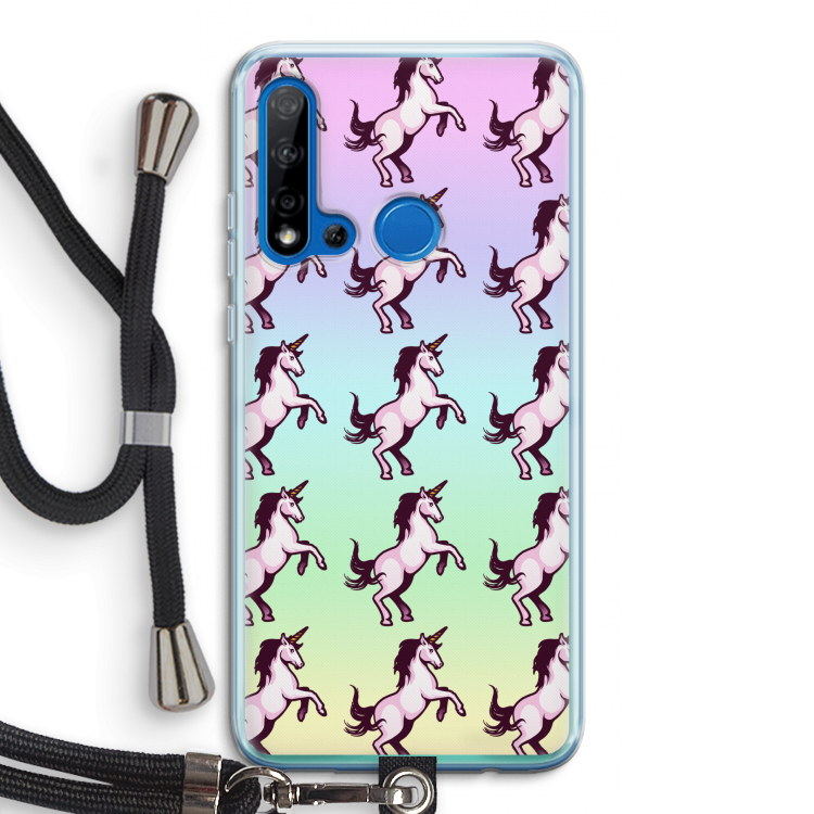 Musketon Unicorn: Huawei P20 Lite (2019) Transparant Hoesje met koord
