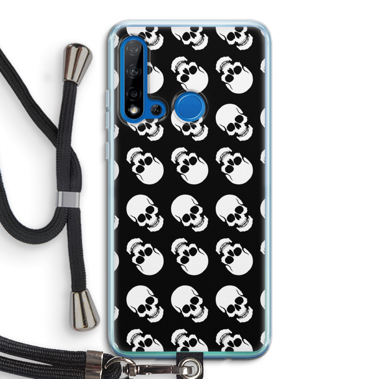 Musketon Skulls: Huawei P20 Lite (2019) Transparant Hoesje met koord