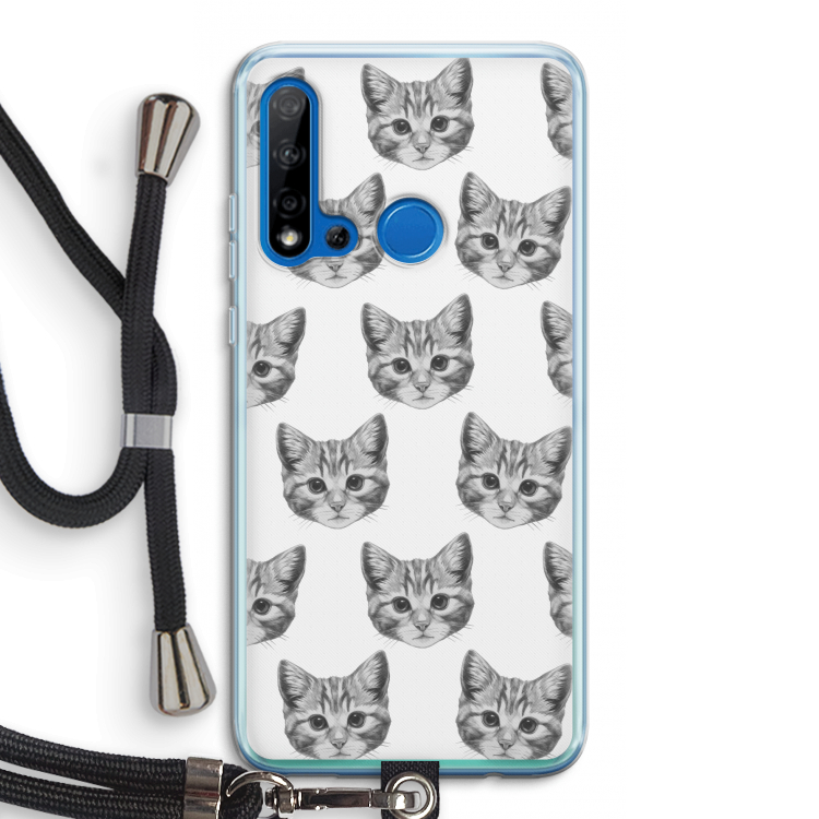 Kitten: Huawei P20 Lite (2019) Transparant Hoesje met koord