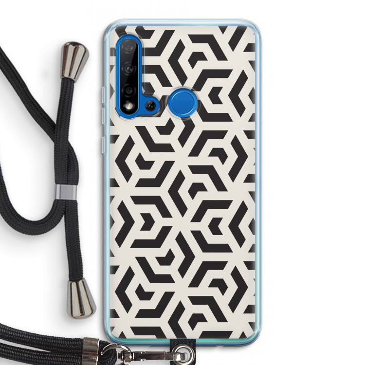 Crazy pattern: Huawei P20 Lite (2019) Transparant Hoesje met koord