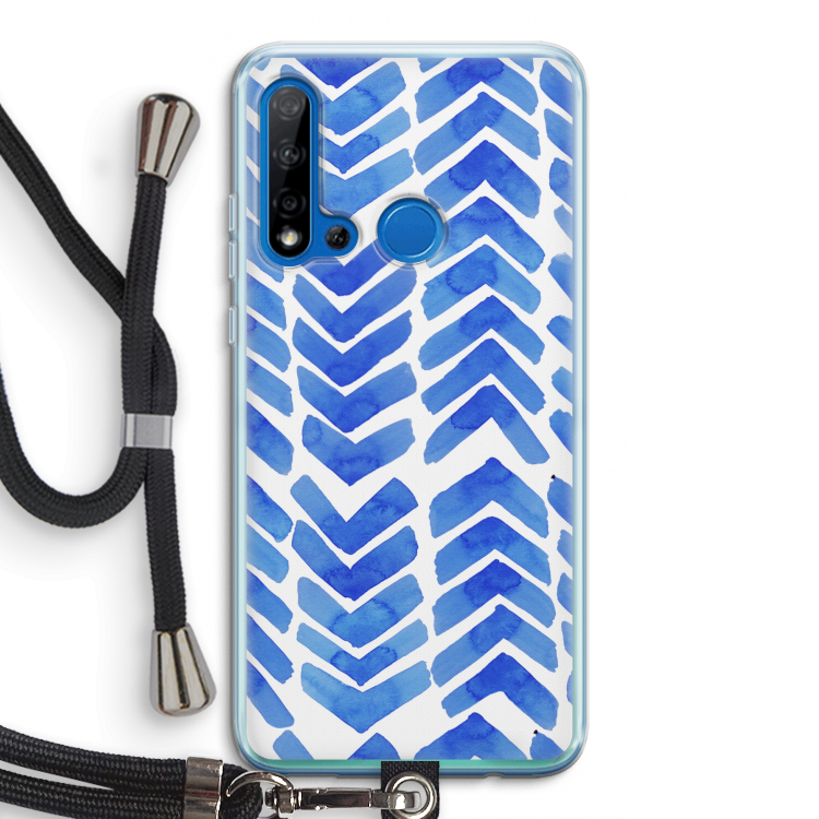 Blauwe pijlen: Huawei P20 Lite (2019) Transparant Hoesje met koord