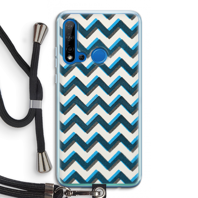 Onderbroken lijn: Huawei P20 Lite (2019) Transparant Hoesje met koord