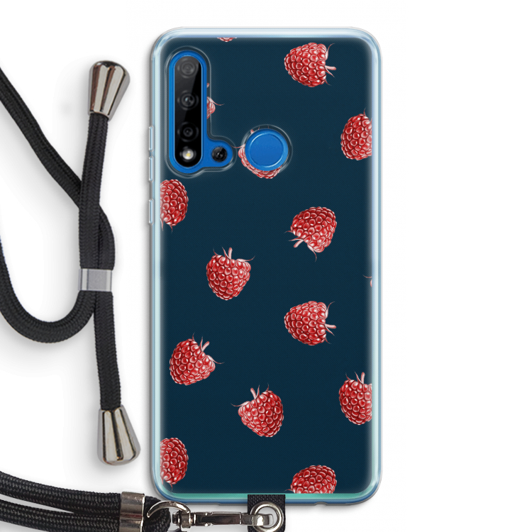 Framboosjes: Huawei P20 Lite (2019) Transparant Hoesje met koord
