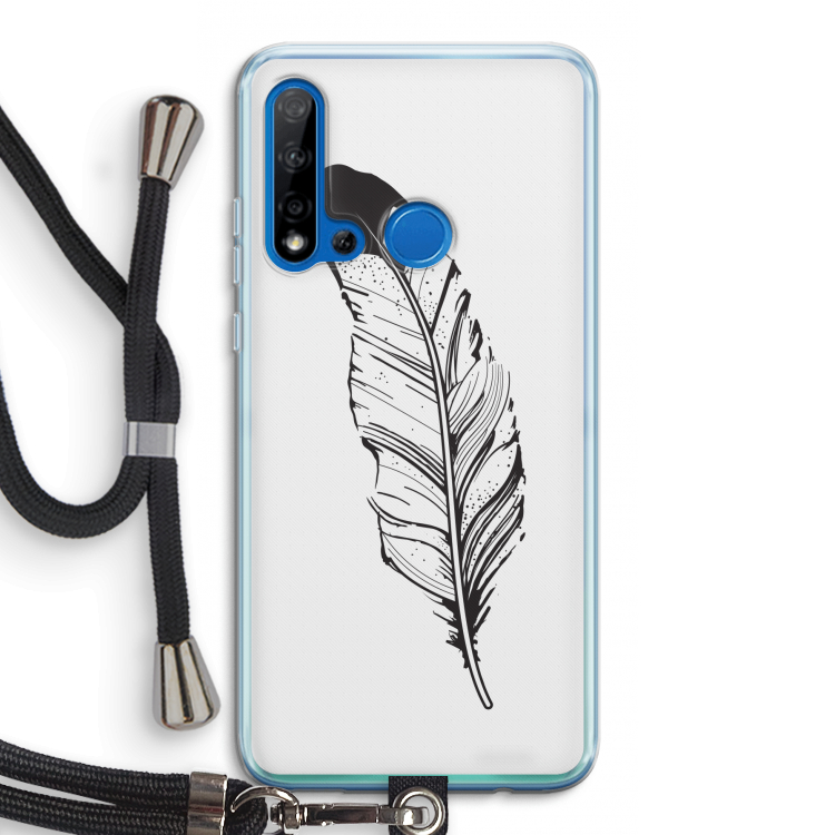 Pluim: Huawei P20 Lite (2019) Transparant Hoesje met koord